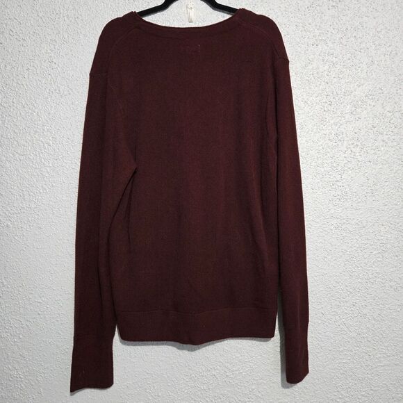 St. Johns Bay Womens Red V-Neck Button-Up Cardigan Sweater Size L Slouchy Goth - Picture 2 of 5